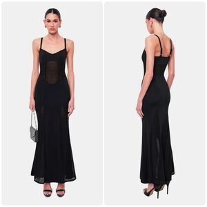 New! OW Collection SERENITY Corset Mesh Maxi Dress 🖤 XS NWT
